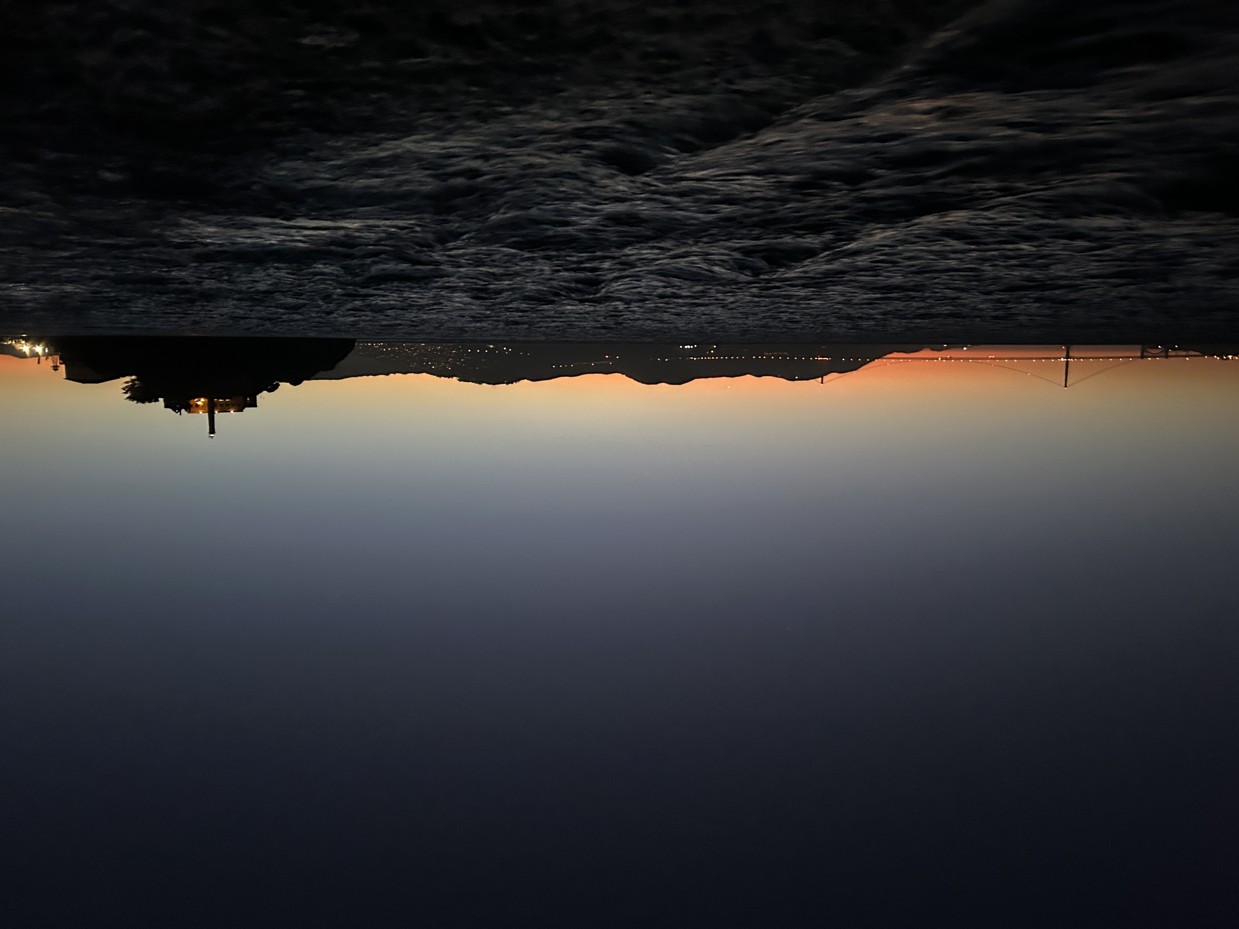 Rückfahrt mit Sonnenuntergang, Alcatraz und die Golden Gate Bridge im Hintergrund