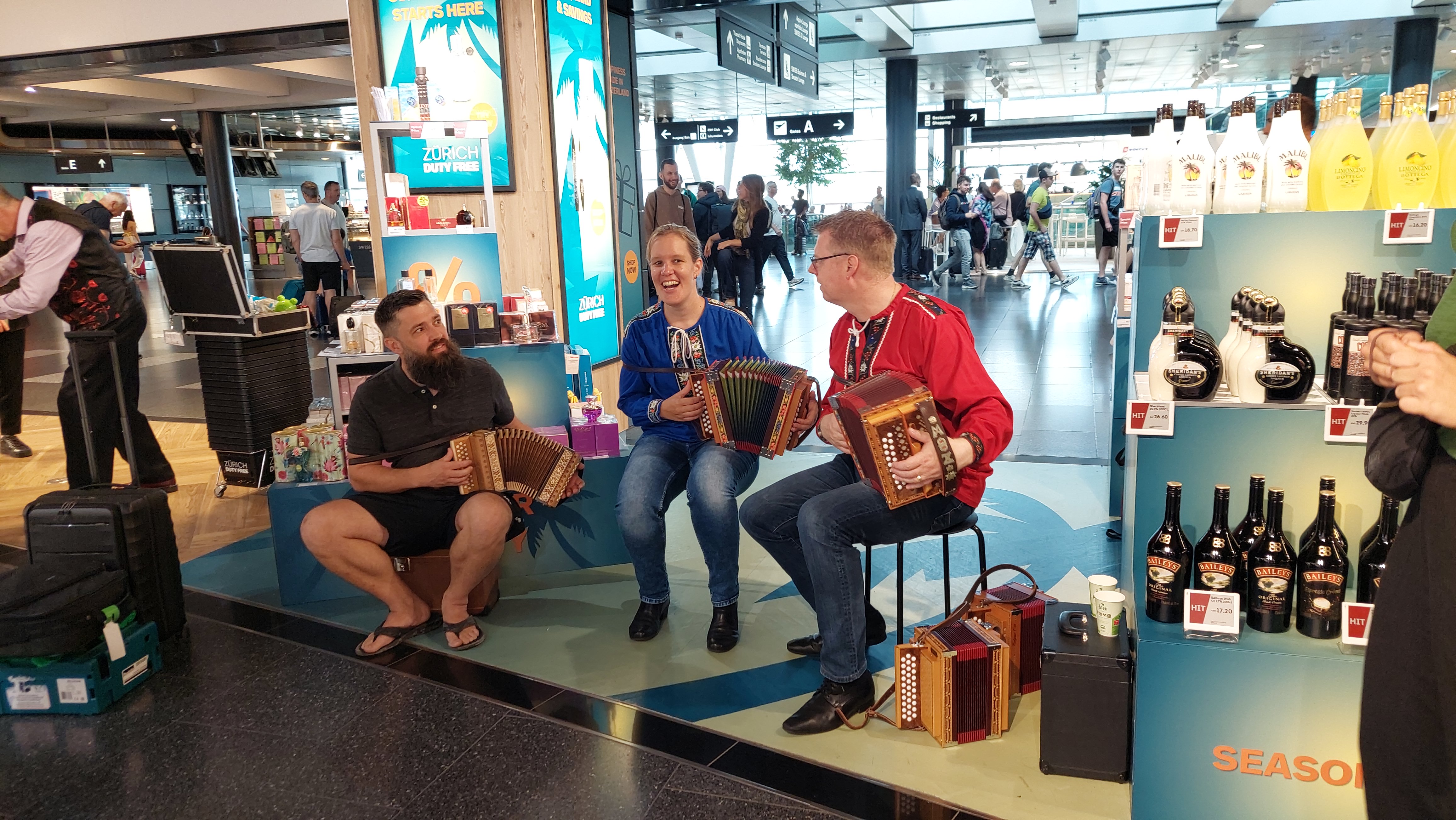 Spontanes musizieren nach der Kontrolle