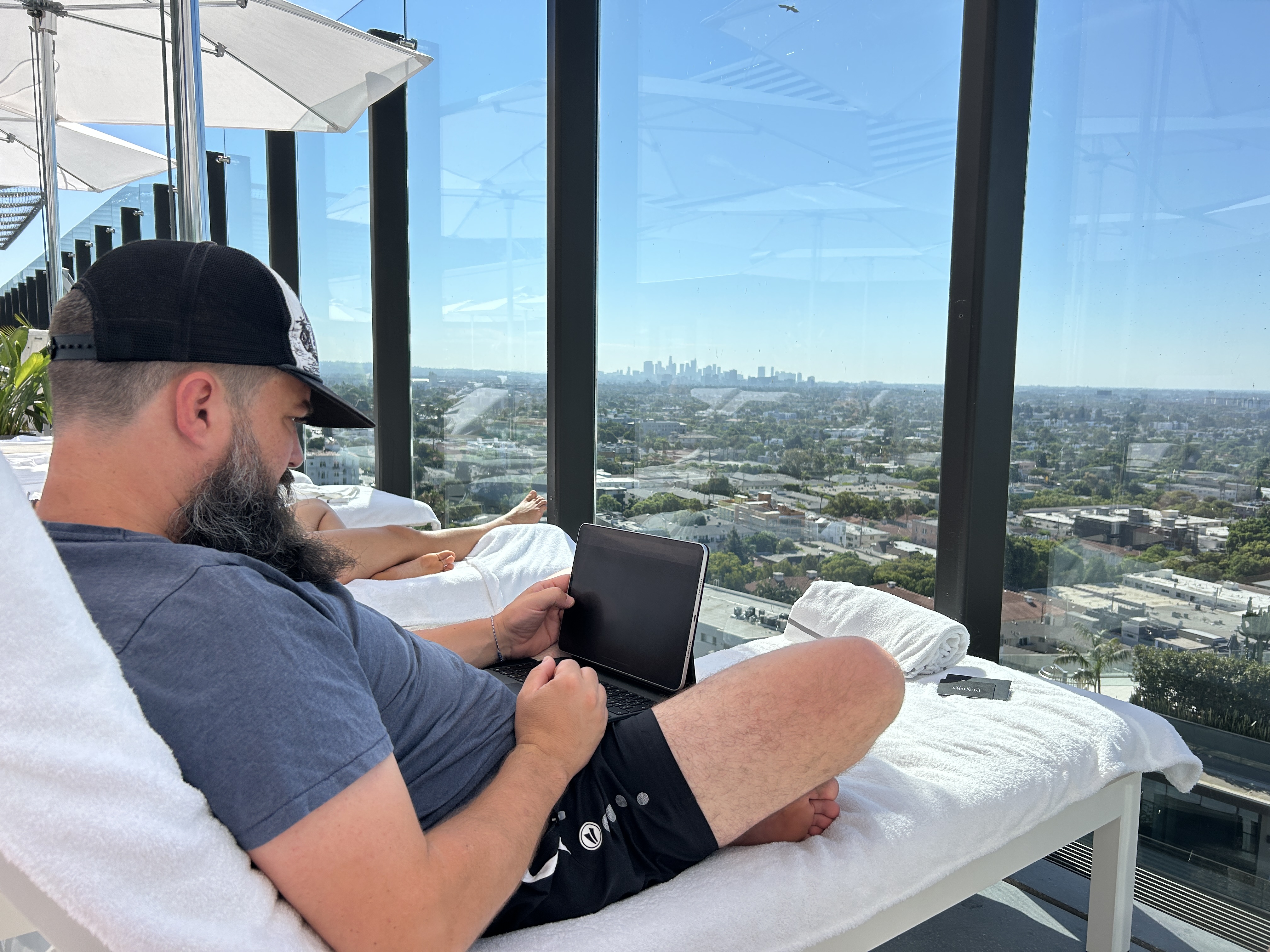 Schreiben des Beitrags von gestern inklusive Aussicht auf Los Angeles